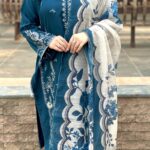 Marina Dress With Printed Shawl.